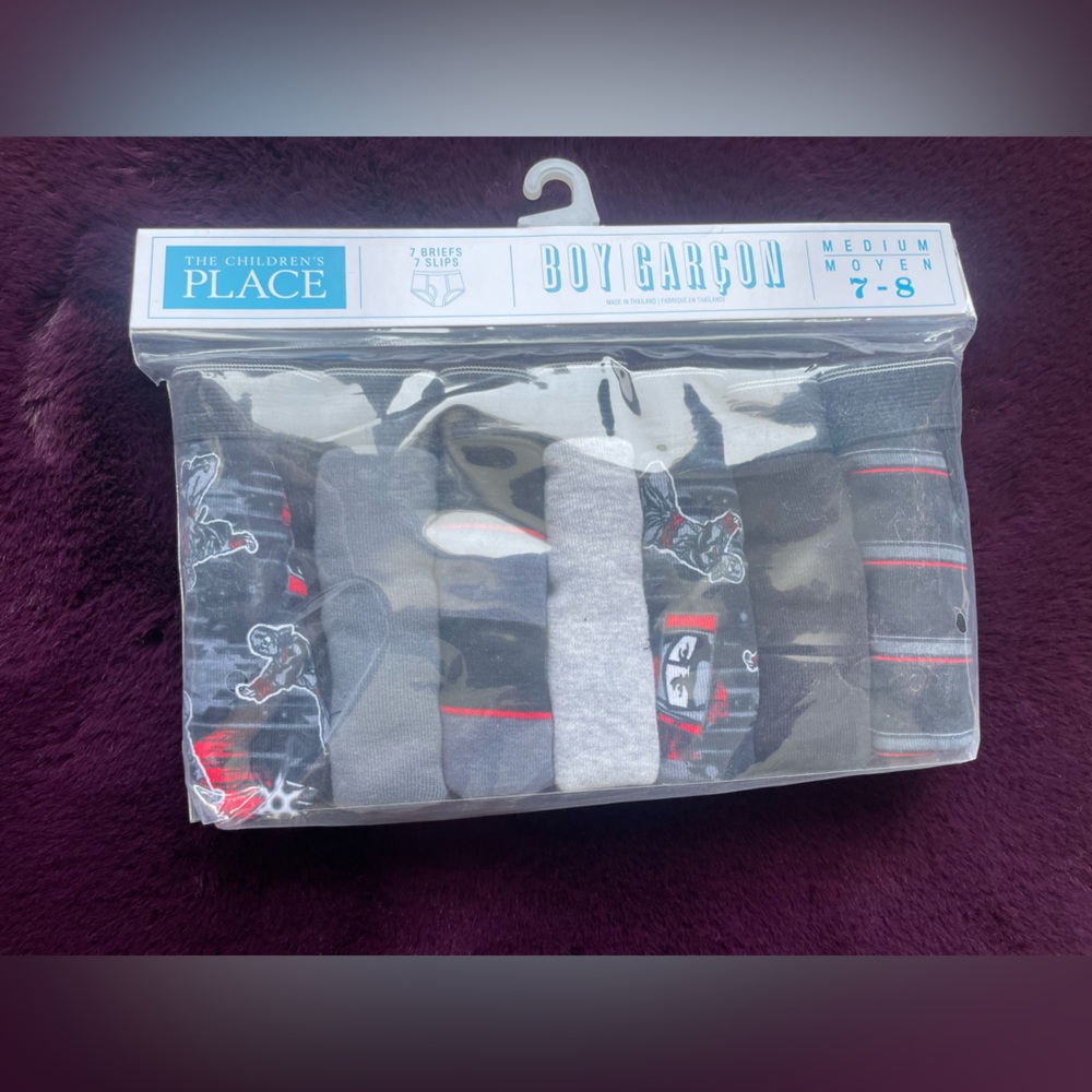 BNWT The Children's Place Boys' Briefs - Black, Gray, and Red Ninja Theme
